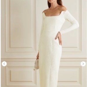 EMILIA WICKSTEAD Birch off-the-shoulder cloqué midi dress